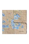 Ferragamo Floral Print Silk Scarf In Green