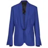 Ferragamo Silk Shantung Twin Button Blazer In Blue