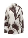 Ferragamo Silk Shirt In White/expresso