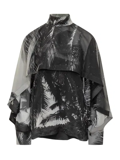 Ferragamo Silk Shirt With Artistic Print In Animal Print