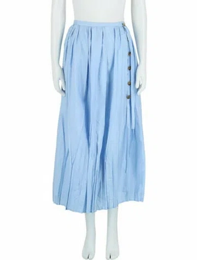 Pre-owned Ferragamo Silk Skirt W/ Tags In Blue