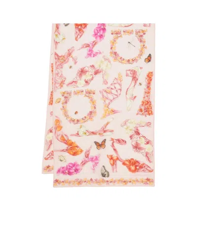 Ferragamo Silk Stole In Neutral