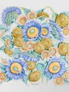 Ferragamo Sunflower Print Silk Scarf In Blue