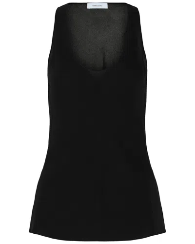 Ferragamo Silk Tank Top In Black
