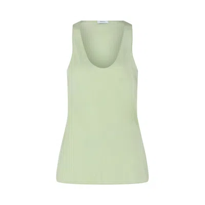 Pre-owned Ferragamo Silk Tank Top 'olive Green' | Women's Size 46