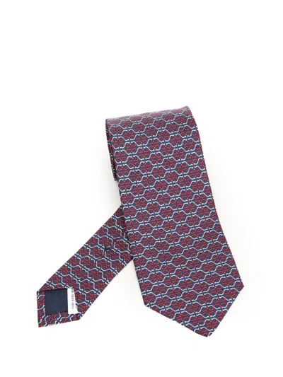 Ferragamo Silk Tie Ties And Bow Ties Multicolor In Purple