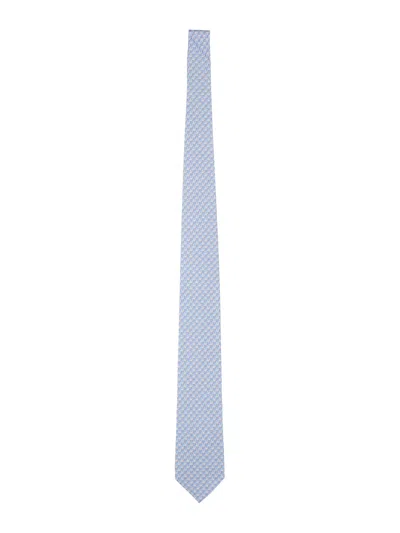 Ferragamo Silk Tie In Blue