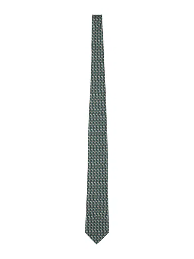 Ferragamo Silk Tie In Green