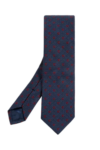 Ferragamo Jacquard Tie In Blue