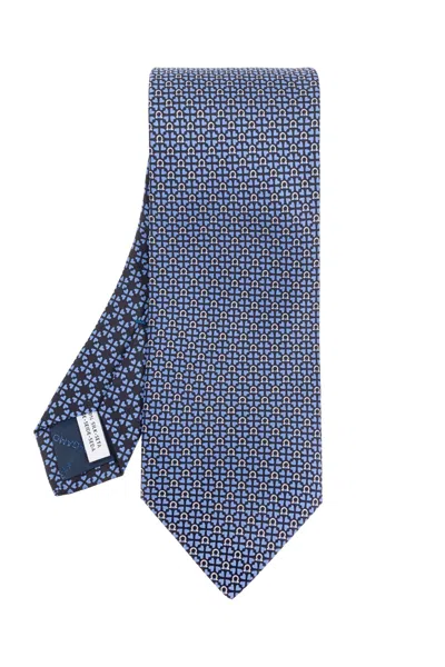 Ferragamo Silk Tie In Blue