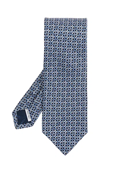 Ferragamo Silk Tie In Blue
