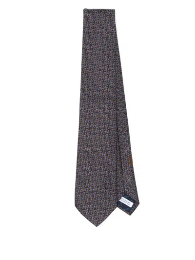 Ferragamo Silk Tie In Blue