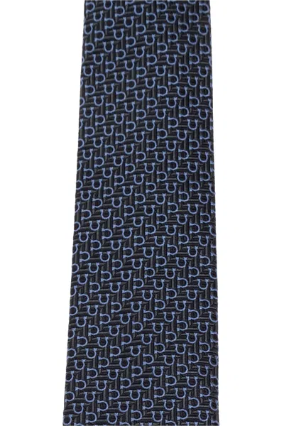 Ferragamo Silk Tie In Blue