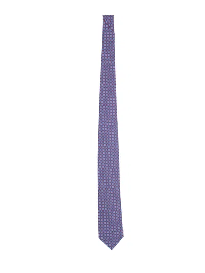 Ferragamo Silk Tie In Blue