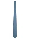 Ferragamo Slim Tie Standard Length Textured Weave In Blue