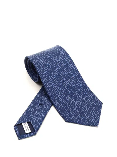 Ferragamo Silk Tie In Blue