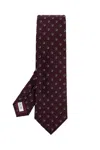 Ferragamo Two-tone Gancini Jacquard Silk Tie In Burgundy