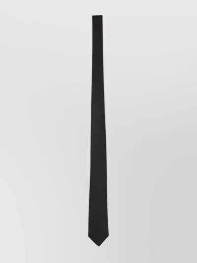 Ferragamo Silk Tie Logo Detail In Black
