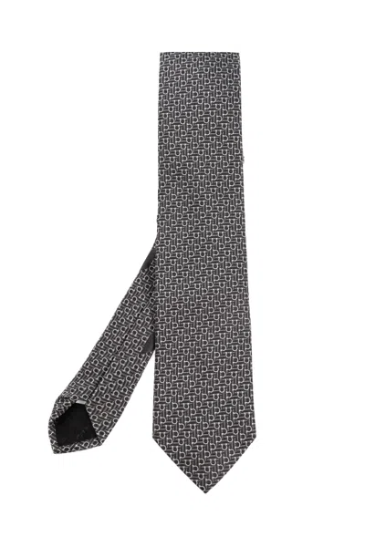 Ferragamo Silk Tie In Multicolour