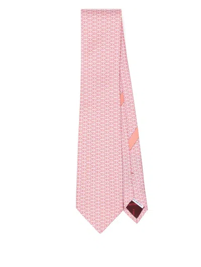 Ferragamo Silk Tie In Pink