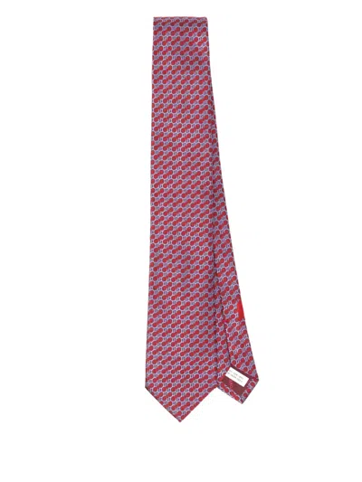 Ferragamo Silk Tie In Red