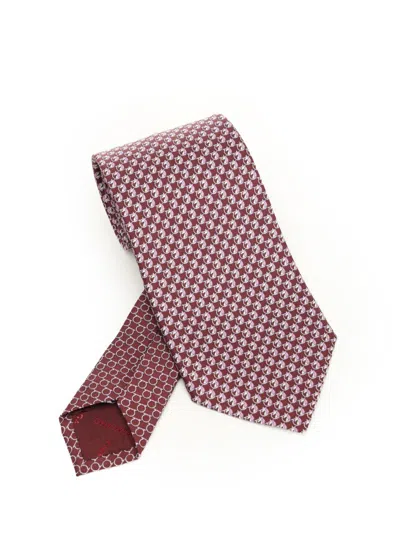 Ferragamo Silk Tie Scarves And Foulards Bordeaux In Red