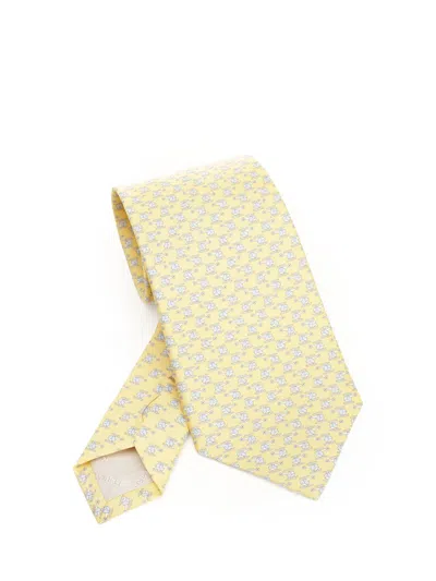 Ferragamo Silk Tie Scarves And Foulards Yellow