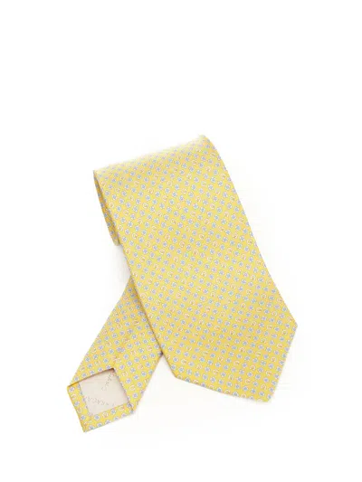 Ferragamo Silk Tie Scarves And Foulards Yellow