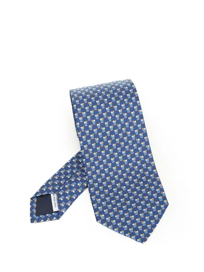 Ferragamo Silk Tie Ties And Bow Ties Blue