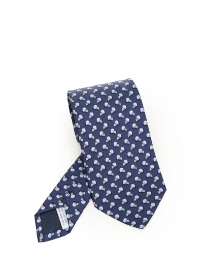 Ferragamo Silk Tie Ties And Bow Ties Blue