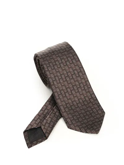 Ferragamo Silk Tie Ties And Bow Ties Brown
