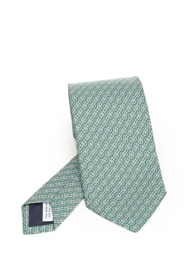 Ferragamo Silk Tie Ties And Bow Ties Green
