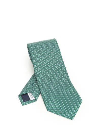 Ferragamo Silk Tie Ties And Bow Ties Green