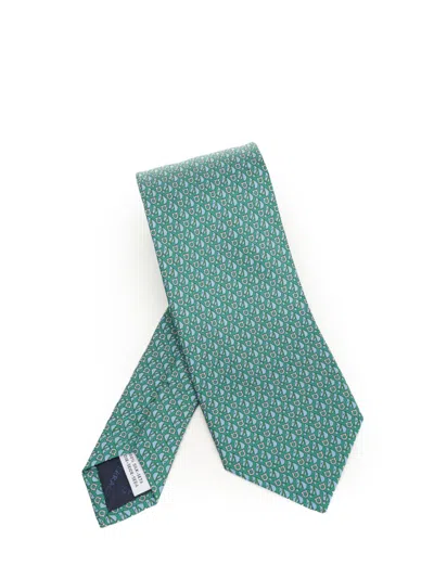 Ferragamo Silk Tie Ties And Bow Ties Green