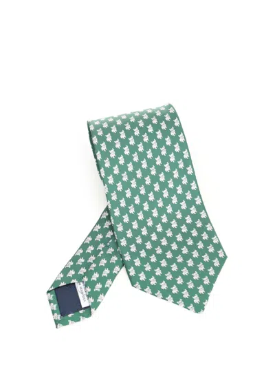 Ferragamo Silk Tie Ties And Bow Ties Green