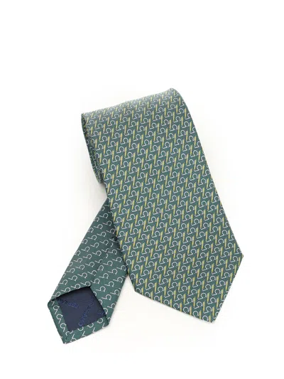 Ferragamo Silk Tie Ties And Bow Ties Green