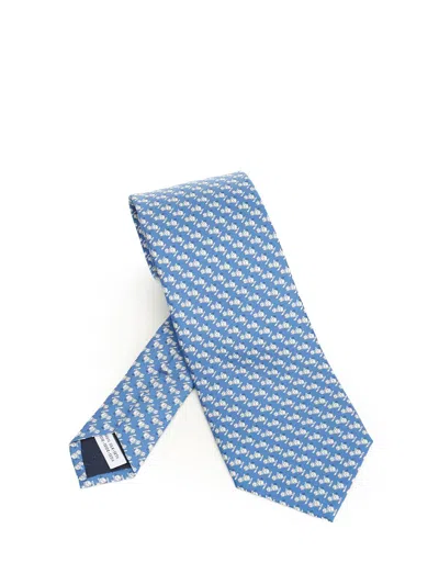 Ferragamo Silk Tie Ties And Bow Ties Light Blue