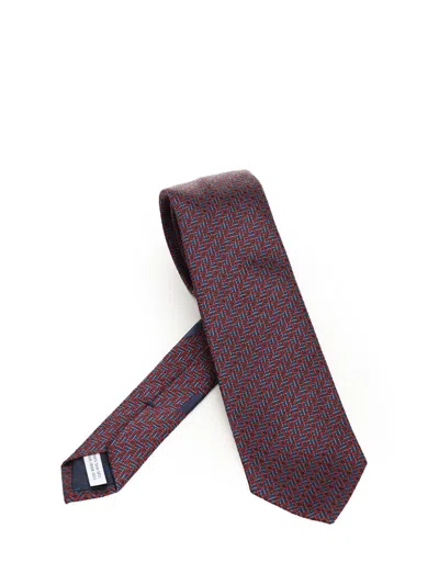 Ferragamo Silk Tie Ties And Bow Ties Multicolor In Brown