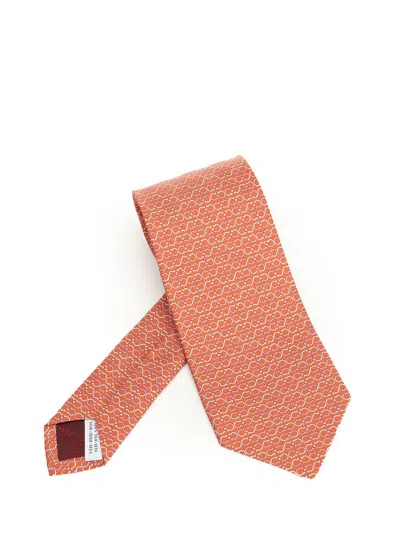 Ferragamo Silk Tie Ties And Bow Ties Orange