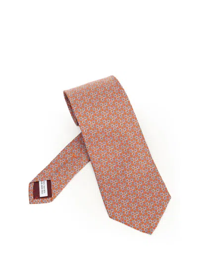 Ferragamo Silk Tie Ties And Bow Ties Orange