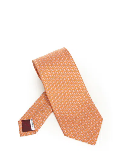 Ferragamo Silk Tie Ties And Bow Ties Orange