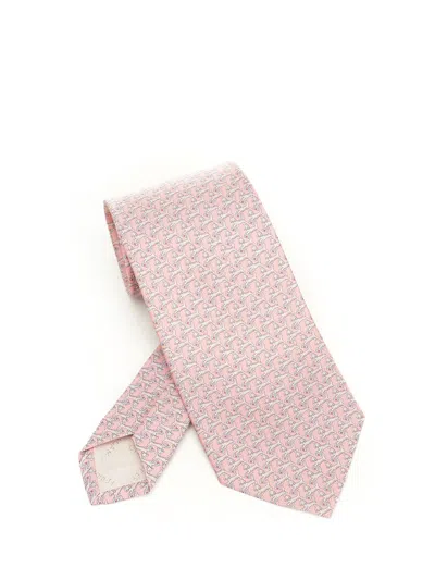 Ferragamo Silk Tie Ties And Bow Ties Rose
