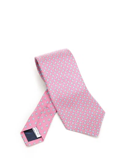 Ferragamo Silk Tie Ties And Bow Ties Rose In Yellow