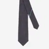 Ferragamo Silk Tie With Geometric Pattern In Brown