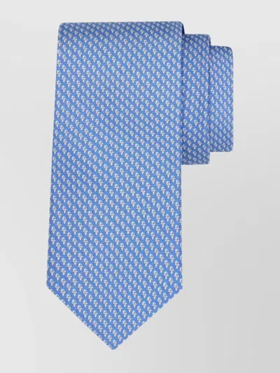 Ferragamo Silk Tie With Ice Cream Pattern In Blue