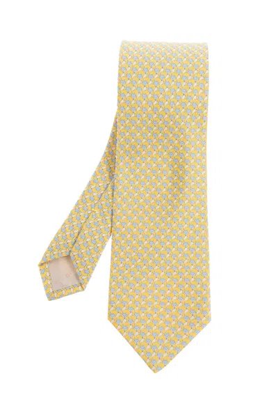 Ferragamo Silk Tie In Yellow
