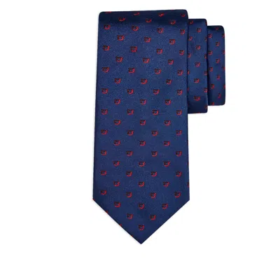 Ferragamo Two-tone Gancini Jacquard Alaska Silk Tie In Blue
