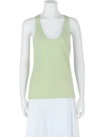 Pre-owned Ferragamo Silk Top W/ Tags In Green