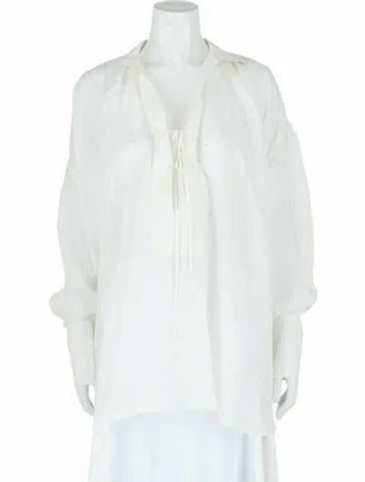 Pre-owned Ferragamo Silk Top W/ Tags In White