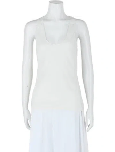 Pre-owned Ferragamo Silk Top W/ Tags In White